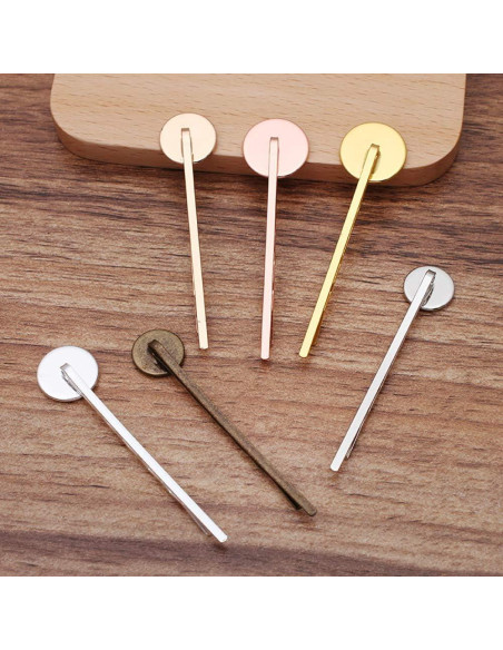 20 Horquillas de Metal con Bandeja Redonda Blanca 55mm ccHuDE