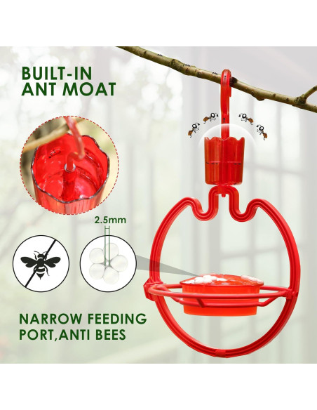 Alimentador de Colibrí ORIENTOOLS 269g con Trampa para Hormigas