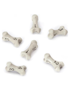 Juego de Dados D4 LYNX - Set de 6 Dados Hueso Blanco