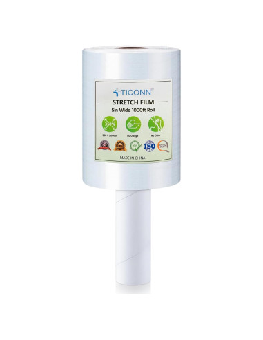 Rollo de Película Estirable TICONN 304.8m 12.7cm con Mangos
