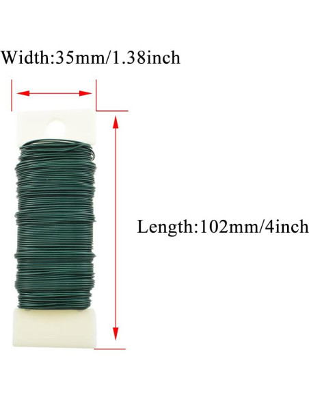 Alambre Floral Metálico HAHIYO Verde 22 Gauge 35 Metros para Manualidades