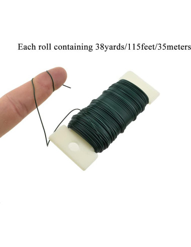 Alambre Floral Metálico HAHIYO Verde 22 Gauge 35 Metros para Manualidades