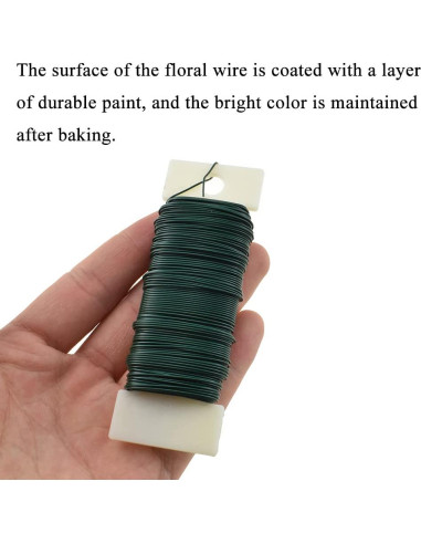 Alambre Floral Metálico HAHIYO Verde 22 Gauge 35 Metros para Manualidades