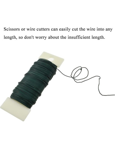 Alambre Floral Metálico HAHIYO Verde 22 Gauge 35 Metros para Manualidades