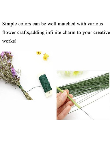 Alambre Floral Metálico HAHIYO Verde 22 Gauge 35 Metros para Manualidades