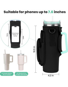 Bolsa Portabotellas de Agua Coreskin 40oz Neopreno Negro 2