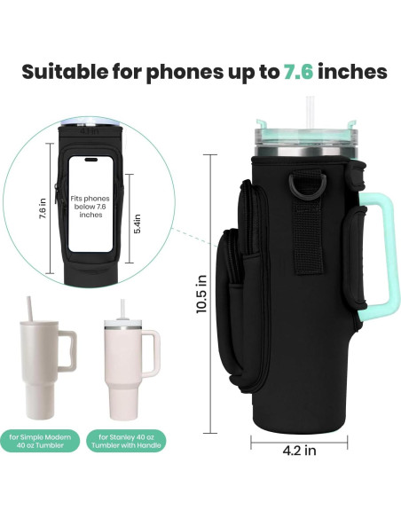 Bolsa Portabotellas de Agua Coreskin 40oz Neopreno Negro