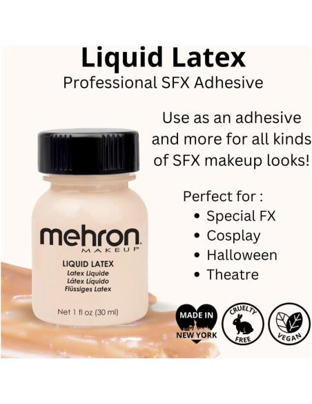 Mehron Latex Líquido 30 ml | Maquillaje SFX Halloween