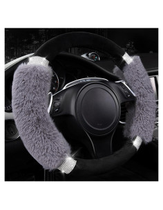 Cubierta de Volante CAR PASS de Lana Gris Brillante 14.5-15"