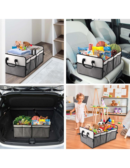 Organizador de Maletero de Coche ZMNKLRY 72L Plegable Beige