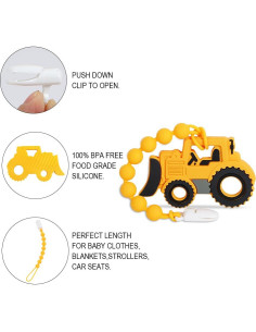 Mordedor de Silicona Bulldozer Cuebo para Bebés 3 Meses+ 2