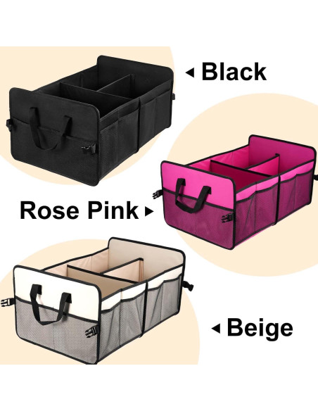 Organizador de Maletero de Coche ZMNKLRY 72L Plegable Beige