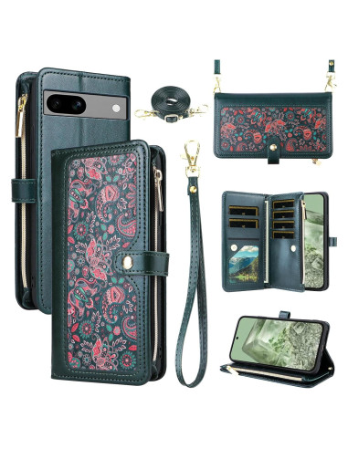 Funda para Google Pixel 6A Dswteny Verde con Correa y Soporte