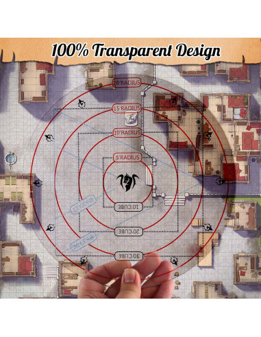 Byhoo Plantilla AOE DND 4 en 1 para Juegos de Mesa