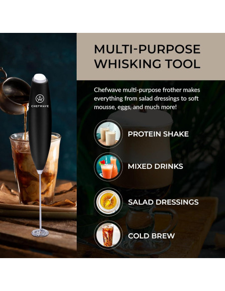 Espumador de Leche Eléctrico ChefWave CW-MFB - Acero Inoxidable