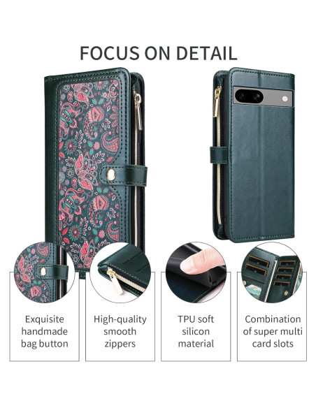 Funda para Google Pixel 6A Dswteny Verde con Correa y Soporte