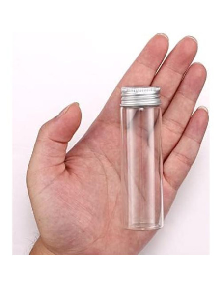 12 Tarros de Especias de Vidrio TOBWOLF 50ml con Tapa de Aluminio