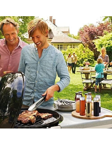 12 Tarros de Especias de Vidrio TOBWOLF 50ml con Tapa de Aluminio