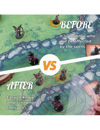 Byhoo Plantilla AOE DND 4 en 1 para Juegos de Mesa