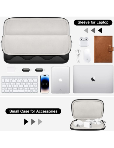 Funda acolchada ARVOK para laptop 13-14" negra - Universal