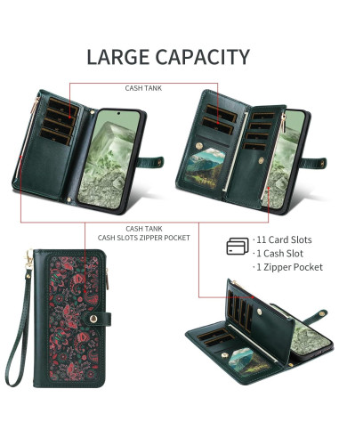 Funda para Google Pixel 6A Dswteny Verde con Correa y Soporte