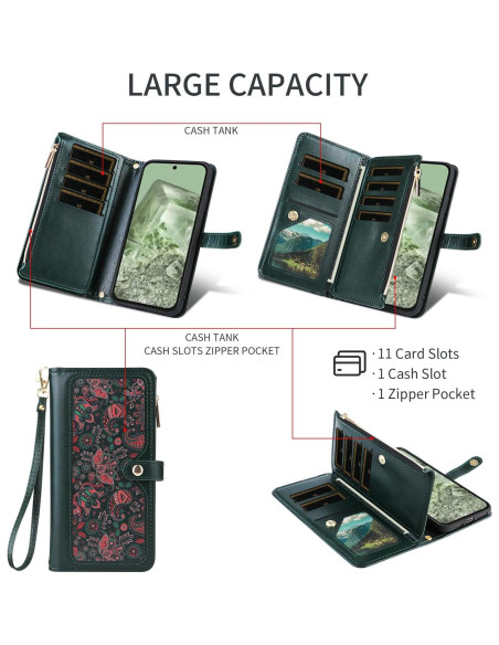 Funda para Google Pixel 6A Dswteny Verde con Correa y Soporte