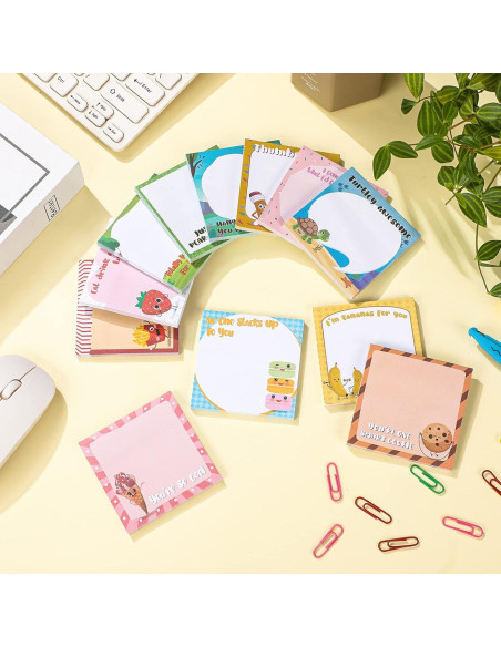 12 Notas Adhesivas Motivacionales Geyee 7.62x7.62 cm Divertidas