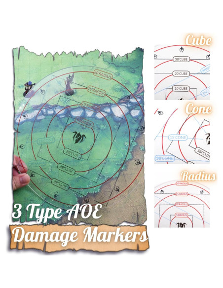 Byhoo Plantilla AOE DND 4 en 1 para Juegos de Mesa