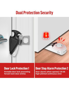 Alarma de Cerradura de Puerta Portátil TOWODE con Cuña de Seguridad 2
