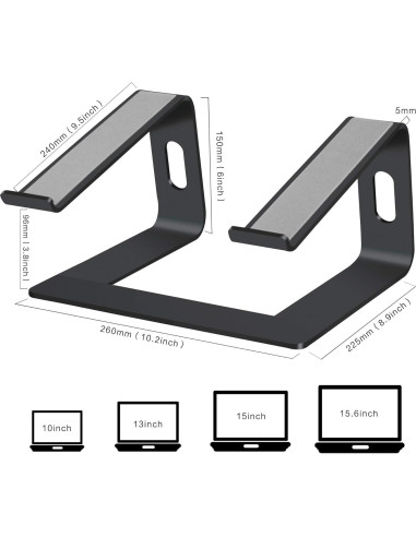 Soporte para Laptop Orionstar Ergonómico Aluminio 10-15.6" Negro