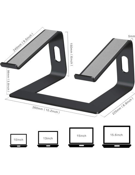 Soporte para Laptop Orionstar Ergonómico Aluminio 10-15.6" Negro Soporte para Laptop Orionstar Ergonómico Aluminio 10-15.6" Negro