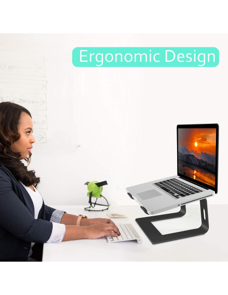Soporte para Laptop Orionstar Ergonómico Aluminio 10-15.6" Negro Soporte para Laptop Orionstar Ergonómico Aluminio 10-15.6" Negro