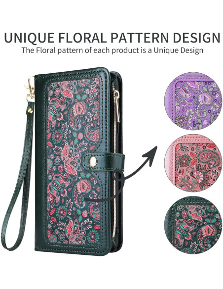 Funda para Google Pixel 6A Dswteny Verde con Correa y Soporte