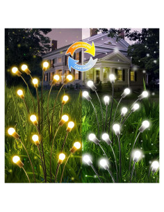 Luces LED Solares para Jardín OZS - 6 Paquete, 3 Cálido y 3 Frío