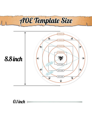 Byhoo Plantilla AOE DND 4 en 1 para Juegos de Mesa