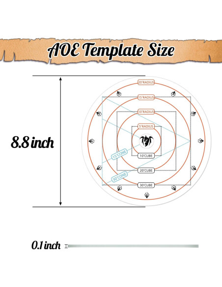 Byhoo Plantilla AOE DND 4 en 1 para Juegos de Mesa
