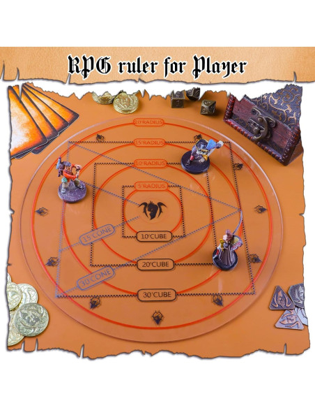 Byhoo Plantilla AOE DND 4 en 1 para Juegos de Mesa