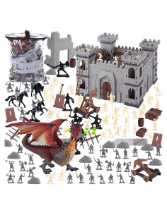 Juego de Juguetes Medievales LOVESTOWN 241PCS Dragón y Castillo