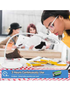 Lupa Recargable DUDSOEHO 5X con Luz LED y Soporte Flexible 2