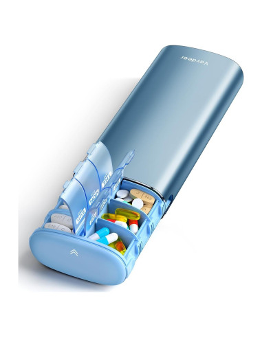 Organizador de Pastillas Semanal Vaydeer Azul 2 Veces al Día