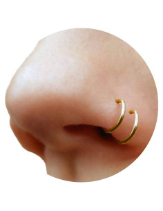 Anillos de nariz falsos de clip dorados - 2 unidades - sin perforación