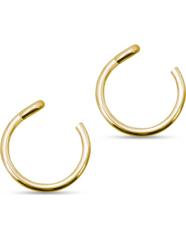 Anillos de nariz falsos de clip dorados - 2 unidades - sin perforación
