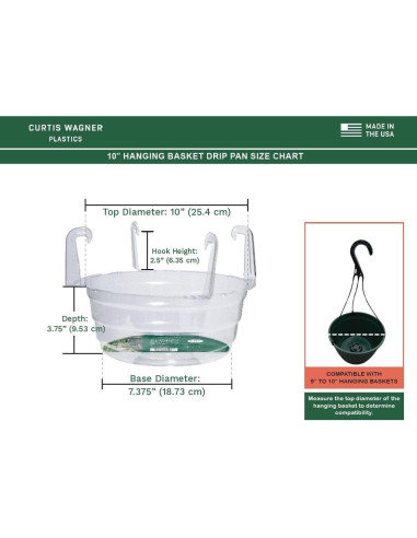 Bandejas de Goteo para Cestas Colgantes Curtis Wagner - Paquete de 5