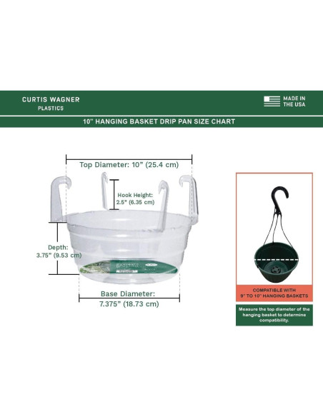 Bandejas de Goteo para Cestas Colgantes Curtis Wagner - Paquete de 5