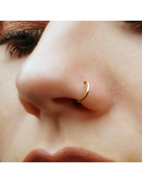 Anillos de nariz falsos de clip dorados - 2 unidades - sin perforación