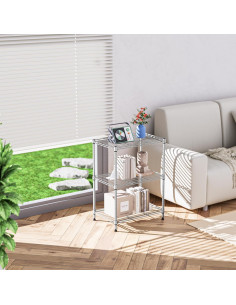 Estante de Alambre IZEUK 3 Niveles 45x30x67 cm Cromo 2