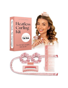 Rizadores de Cabello Sin Calor Lily England - Set Rosa 5 Piezas
