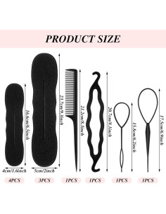 Kit de 11 Piezas para Moños de Cabello LLOUSSAK - Esponja Flexible 2