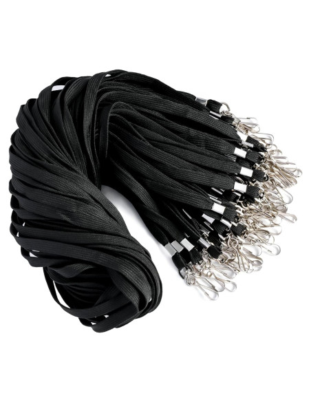 Paquete de 100 cintas negras LOCONHA con clip giratorio 45.7 cm