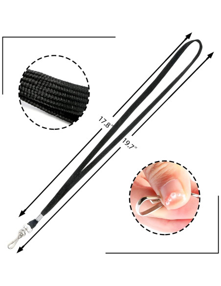 Paquete de 100 cintas negras LOCONHA con clip giratorio 45.7 cm